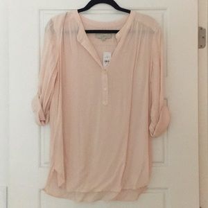Light pink 3/4 button down Loft Blouse
